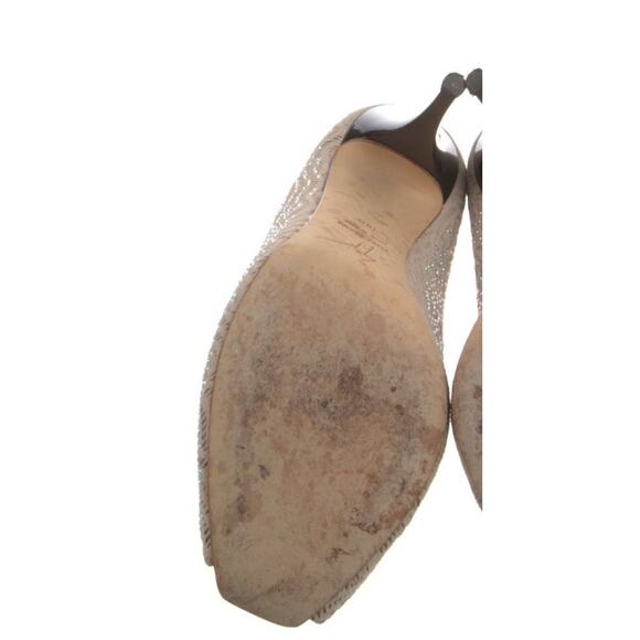 Giuzeppe Zanotti Nude Crystal Embellished Platform Stiletto Heels Pumps EU 38.5 - Picture 5 of 5